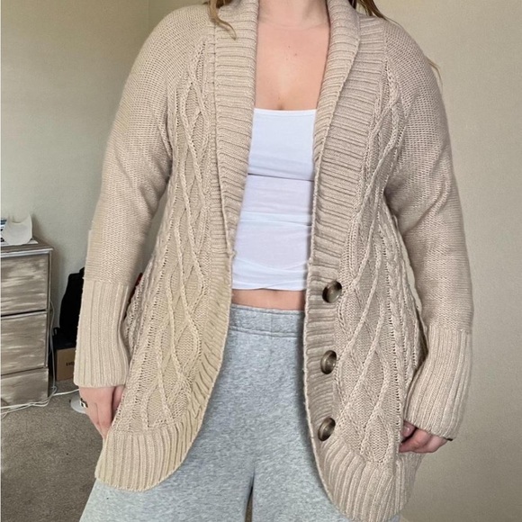 Vintage Merona cable knit chunky button cardigan - Picture 2 of 4